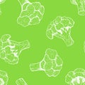 Seamless pattern with broccoli. Vector background Royalty Free Stock Photo