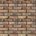 Seamless pattern with brown brick wall texture. Royalty Free Stock Photo