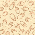 Seamless Pattern with Acorn Royalty Free Stock Photo