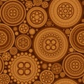 Seamless pattern with brown dotted circles Royalty Free Stock Photo