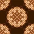 seamless pattern brown mandala floral creative design vector illustration background