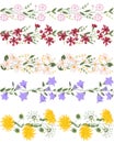 Seamless pattern brush with stylized bright summer Royalty Free Stock Photo