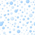 Seamless pattern with bubbles in white background. Blue bubbles for cleaning. Vector illustration Royalty Free Stock Photo