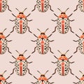 Seamless pattern with bugs, insects background