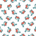 Seamless pattern - bullfinch bird.