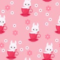 Seamless pattern with bunny