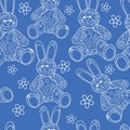 Seamless pattern with buny toys Royalty Free Stock Photo