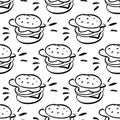 Seamless pattern with burger.