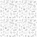 Seamless pattern of business and finance hand