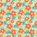 Seamless pattern with butterflies. Background with flying beautiful butterfy and flowers