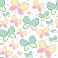 Seamless pattern with Butterflies. hand drawn Illustration. design for Digital paper,Textiles Royalty Free Stock Photo