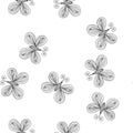Seamless pattern of butterflies isolated on white background. Hand drawn vector illustration. Outline Royalty Free Stock Photo
