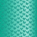 Seamless pattern with butterflies in turquoise hues