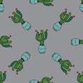 Seamless pattern with cactus seamless