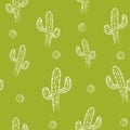 Seamless pattern with cactus. Vector background.