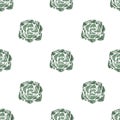 Seamless Pattern Cactuses succulent hand-painted illustration on white background Exotic desert plant. Inroom plant for