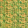 Seamless pattern with cactuses on a wooden background Royalty Free Stock Photo