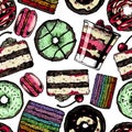 Seamless pattern with cake