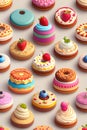 Seamless pattern with cakes, donuts and assorted cookies Royalty Free Stock Photo