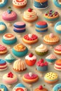 Seamless pattern with cakes, donuts and assorted cookies Royalty Free Stock Photo