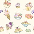 Seamless pattern of cakes Royalty Free Stock Photo