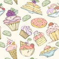 Seamless pattern of cakes Royalty Free Stock Photo