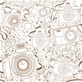 Seamless Pattern of Cameras with speech bubble