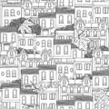 Seamless pattern of Canadian houses