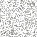 Seamless pattern with candies.