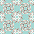 Seamless Pattern Candy Canes Circles Red White Turquoise Royalty Free Stock Photo