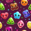 Seamless pattern with candy characters Royalty Free Stock Photo