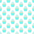 Seamless pattern with capcakes on a white background. Vector