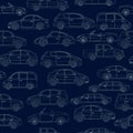 Seamless pattern with car body types