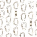 Seamless pattern with carabiners