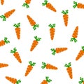 Seamless pattern with carrot. Fashion design. Food print for tablecloth, curtain or dishcloth. Vegetables sketch background Royalty Free Stock Photo