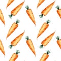 Seamless pattern, carrot, watercolor, modern design Royalty Free Stock Photo