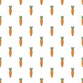 Seamless pattern with carrots. Image of vertically oriented vegetables. Carrot waterfall. Vector illustration on a pure Royalty Free Stock Photo