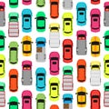 Seamless Pattern Cars on Parking. Endless Texture