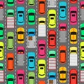 Seamless Pattern Cars on Parking. Endless Texture