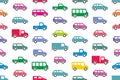 Seamless pattern with Cars and trucks