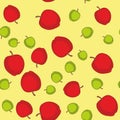 Seamless pattern with cartoon apples. Fruits repeating background. Endless print texture. Fabric design. Wallpaper 576