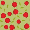 Seamless pattern with cartoon apples. Fruits repeating background. Endless print texture. Fabric design. Wallpaper 596 Royalty Free Stock Photo