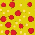 Seamless pattern with cartoon apples. Fruits repeating background. Endless print texture. Wallpaper 579 Royalty Free Stock Photo