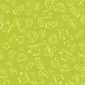 Seamless pattern with cartoon baby transport