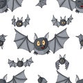 Seamless pattern of Cartoon bats. Cute vampire bat, flying mammal backdrop