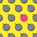 Seamless pattern of cartoon bombs Royalty Free Stock Photo