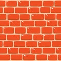 Seamless pattern of cartoon brick wall in coral color. Royalty Free Stock Photo