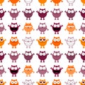 Seamless pattern with cartoon cats