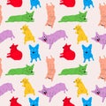 Seamless pattern with Cartoon Color Characters
