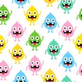 Seamless pattern cartoon cute monsters background. Halloween design vector Royalty Free Stock Photo